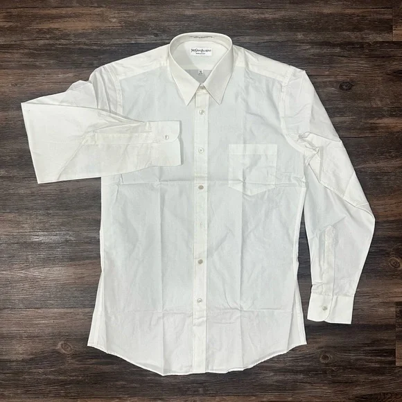 YSL Saint Laurent Men’s Casual Button Up Luxury Dress Shirt Size 15 / 32-33 NEW